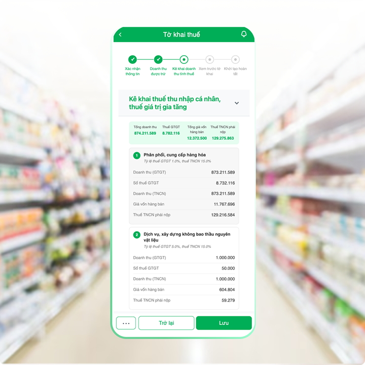 Bước 2 tạo tờ khai thuế tháng quý năm và tải XML